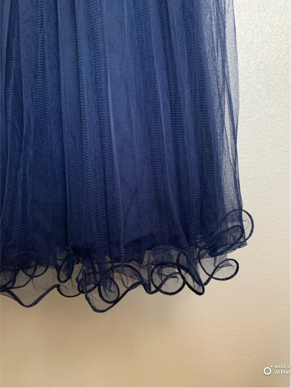 Lulus Large Exemplary Aura Navy Blue Tulle Surplice Midi Dress NWT - Picture 6 of 17